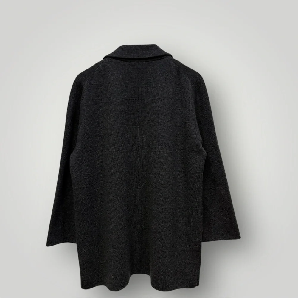 J. Crew Open-front sweater-blazer Sz L Charcoal‎